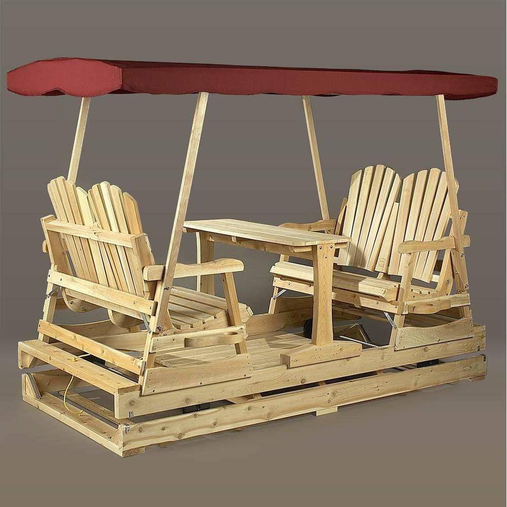 Lakeland Mills Cedar Looks Deluxe Glider with Canopy Top **510 -500/B - Rustic Furniture Marketplace
