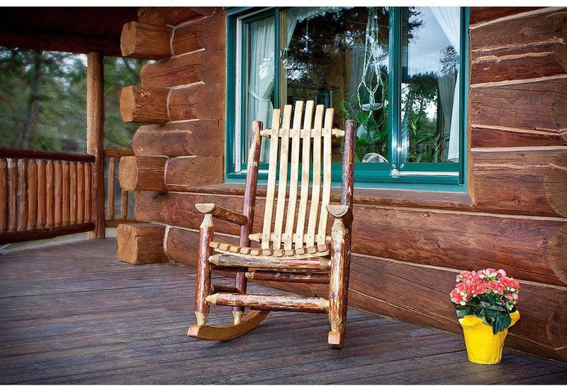 Montana Woodworks Glacier Country Collection Adult Log Rocker (Exterior Stain Finish)-Rustic Furniture Marketplace