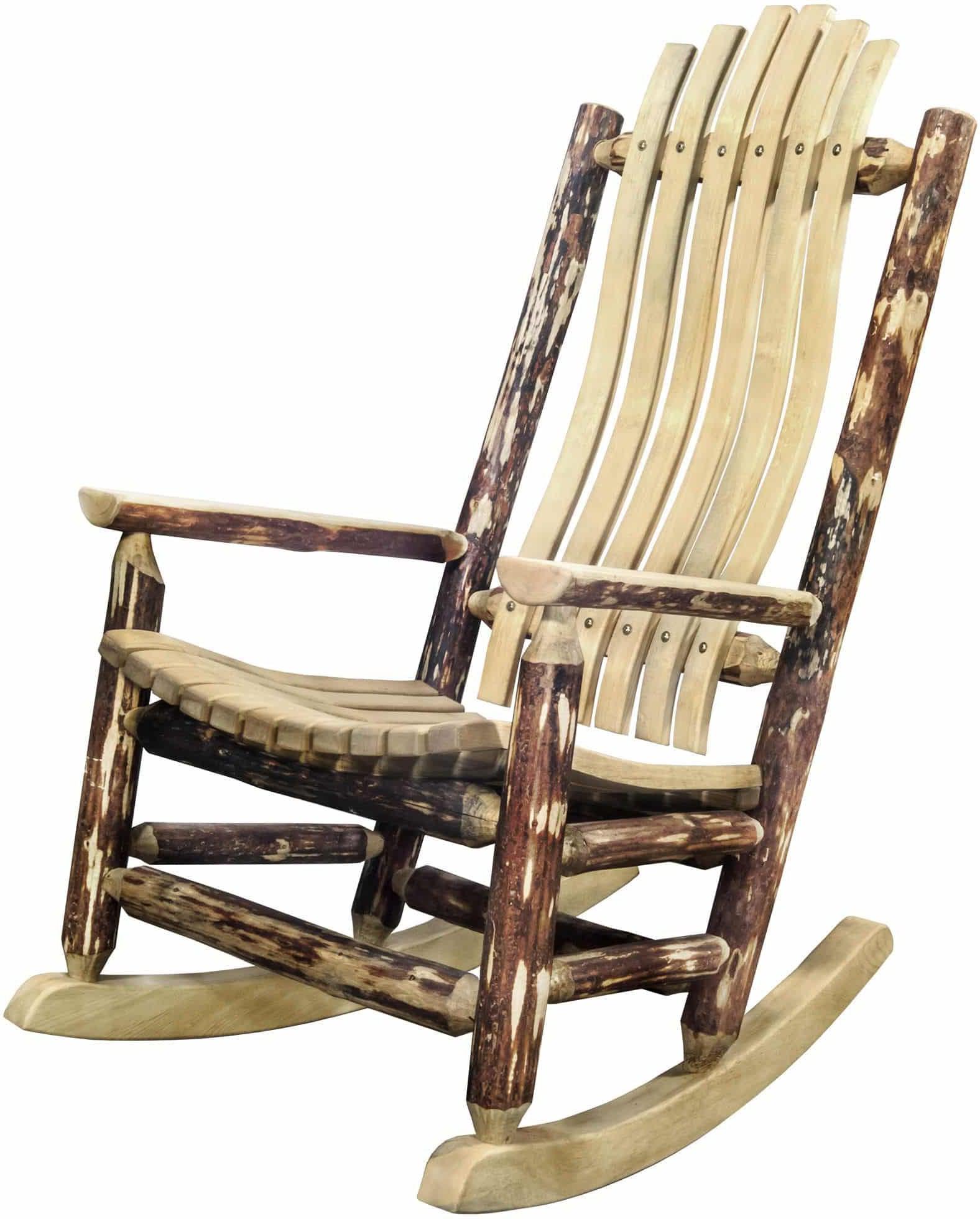Montana Woodworks Glacier Country Collection Adult Log Rocker (Exterior Stain Finish)-Rustic Furniture Marketplace