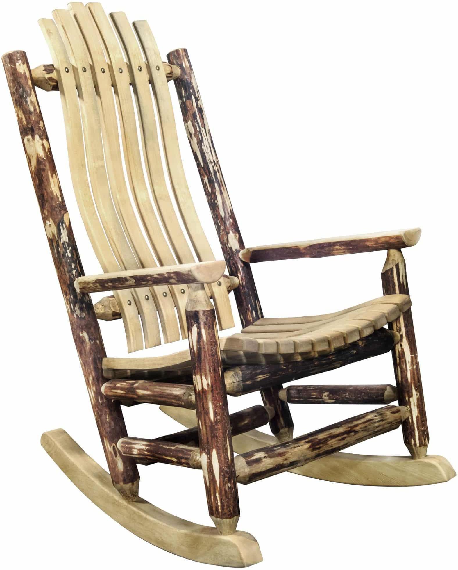 Montana Woodworks Glacier Country Collection Adult Log Rocker (Exterior Stain Finish)-Rustic Furniture Marketplace