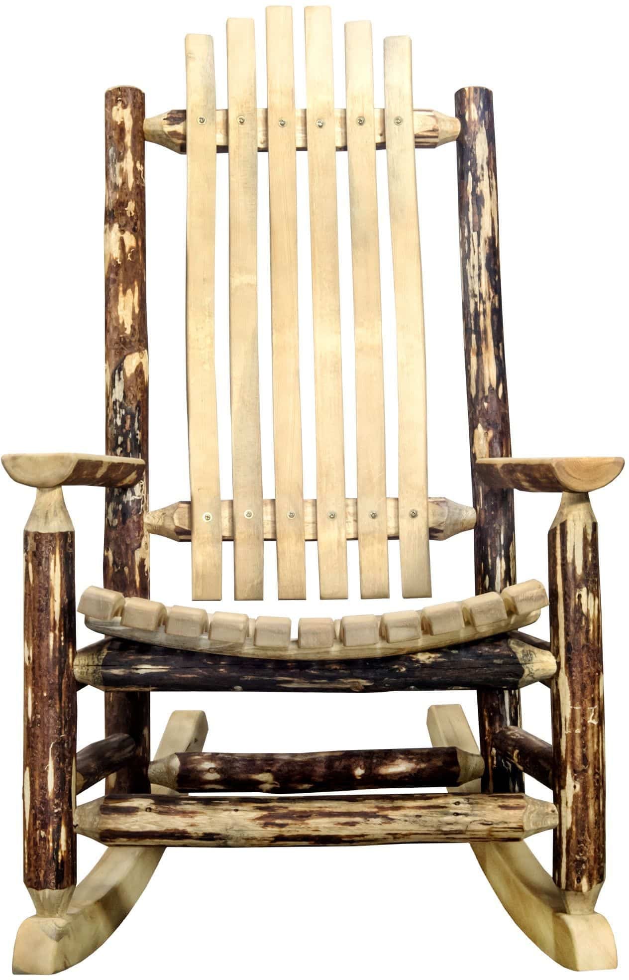 Montana Woodworks Glacier Country Collection Adult Log Rocker (Exterior Stain Finish)-Rustic Furniture Marketplace