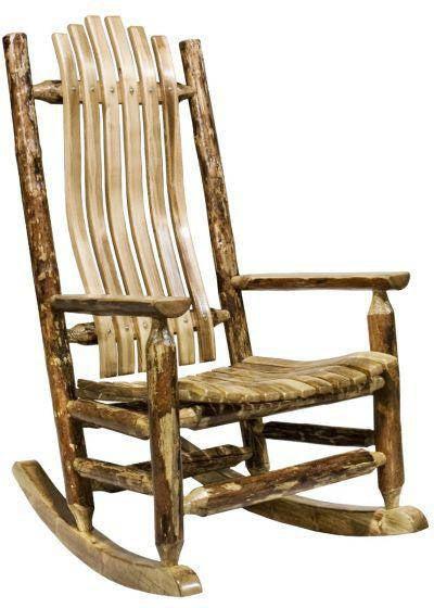 Montana Woodworks Glacier Country Collection Adult Log Rocker-Rustic Furniture Marketplace