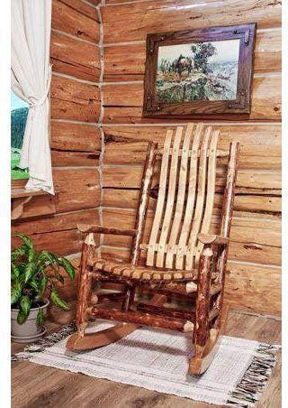 Montana Woodworks Glacier Country Collection Adult Log Rocker-Rustic Furniture Marketplace