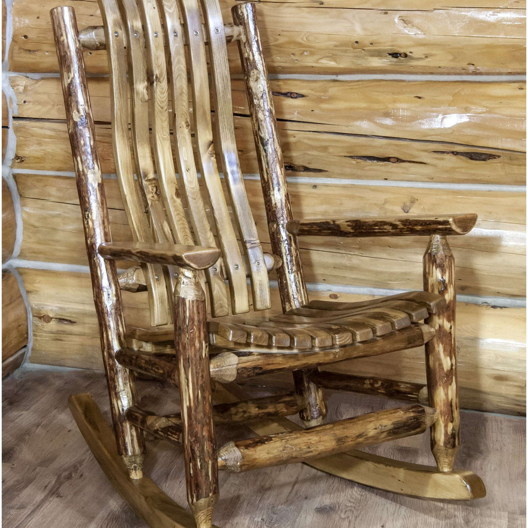 Montana Woodworks Glacier Country Collection Adult Log Rocker-Rustic Furniture Marketplace