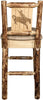 Montana Woodworks Glacier Country Collection Back Supported Barstool with Laser Engraved Design - Buckskin Upholstery-Rustic Furniture Marketplace
