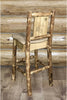 Montana Woodworks Glacier Country Collection Back Supported Barstool with Laser Engraved Design - Buckskin Upholstery-Rustic Furniture Marketplace
