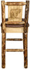 Montana Woodworks Glacier Country Collection Back Supported Barstool with Laser Engraved Design - Saddle Upholstery-Rustic Furniture Marketplace
