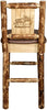 Montana Woodworks Glacier Country Collection Back Supported Barstool with Laser Engraved Design - Saddle Upholstery-Rustic Furniture Marketplace
