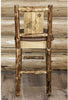 Montana Woodworks Glacier Country Collection Back Supported Barstool with Laser Engraved Design - Saddle Upholstery-Rustic Furniture Marketplace