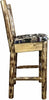 Montana Woodworks Glacier Country Collection Back Supported Barstool with Laser Engraved Design - Woodland Upholstery-Rustic Furniture Marketplace