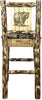 Montana Woodworks Glacier Country Collection Back Supported Barstool with Laser Engraved Design - Woodland Upholstery-Rustic Furniture Marketplace