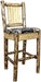 Montana Woodworks Glacier Country Collection Back Supported Barstool with Laser Engraved Design - Woodland Upholstery-Rustic Furniture Marketplace