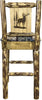 Montana Woodworks Glacier Country Collection Back Supported Barstool with Laser Engraved Design - Woodland Upholstery-Rustic Furniture Marketplace