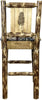 Montana Woodworks Glacier Country Collection Back Supported Barstool with Laser Engraved Design - Woodland Upholstery-Rustic Furniture Marketplace