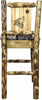 Montana Woodworks Glacier Country Collection Back Supported Barstool with Laser Engraved Design - Woodland Upholstery-Rustic Furniture Marketplace