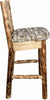Montana Woodworks Glacier Country Collection Back Supported Barstool with Laser Engraved Design - Woodland Upholstery-Rustic Furniture Marketplace