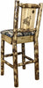 Montana Woodworks Glacier Country Collection Back Supported Barstool with Laser Engraved Design - Woodland Upholstery-Rustic Furniture Marketplace