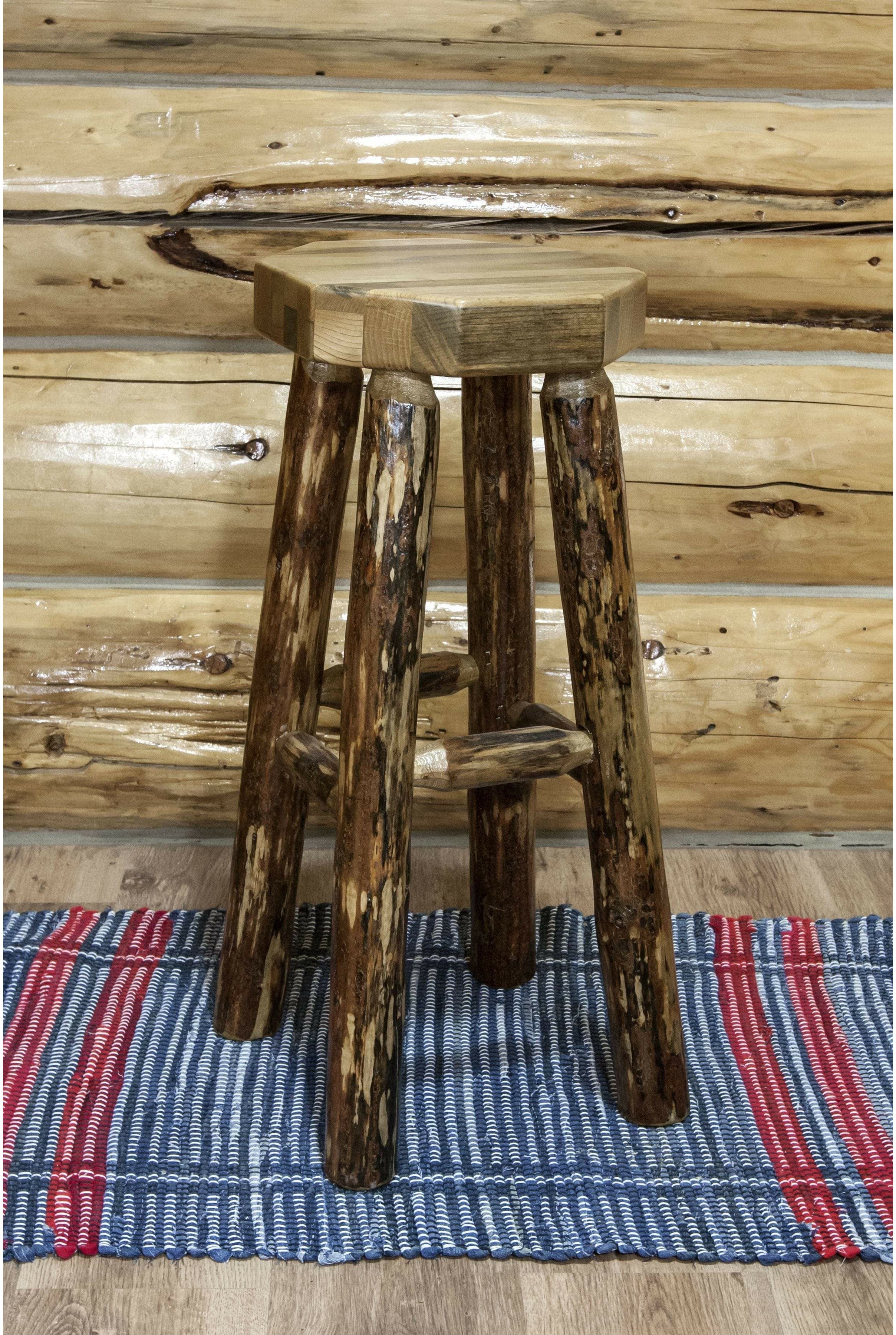 Montana Woodworks Glacier Country Collection Backless Barstool-Rustic Furniture Marketplace