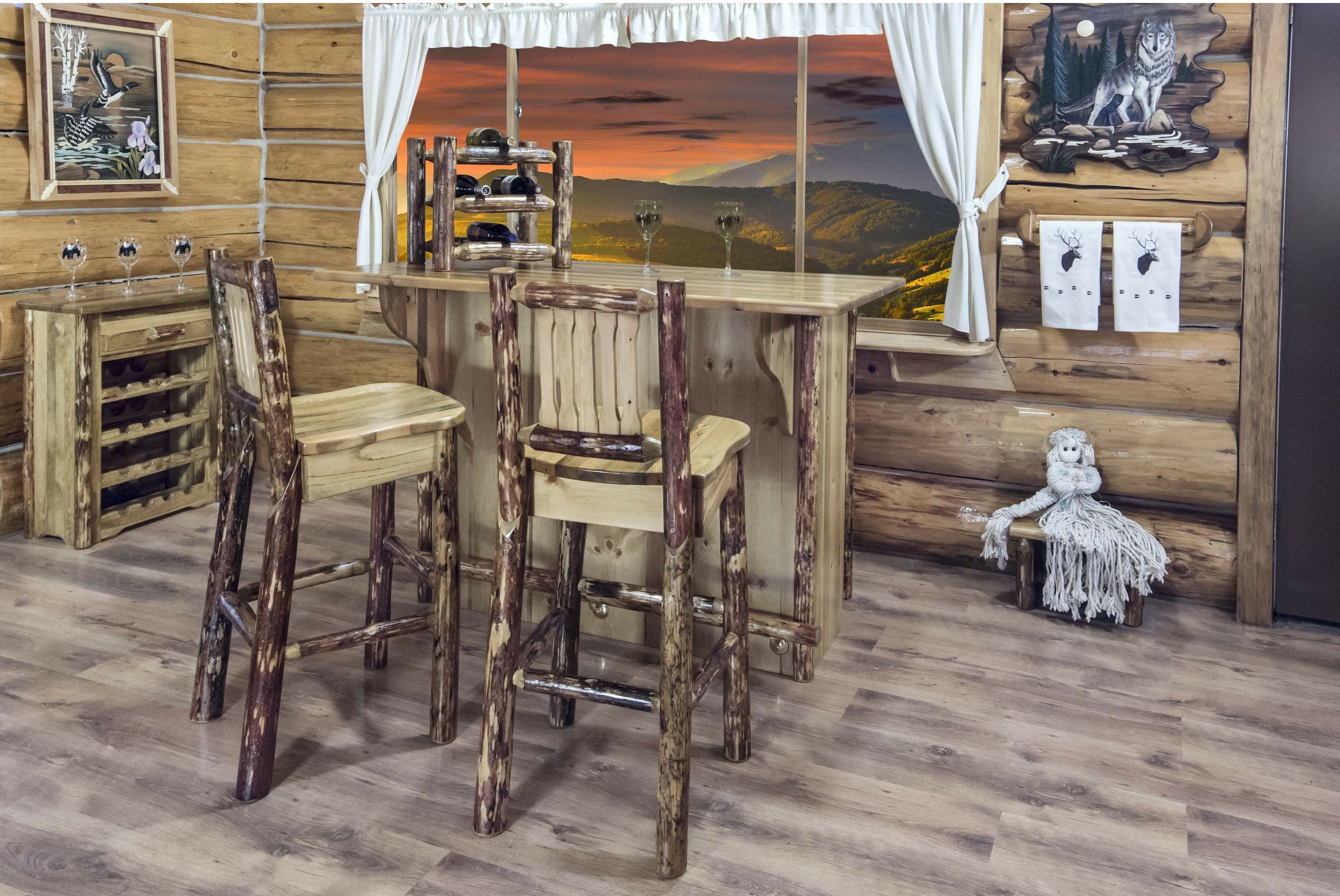 Montana Woodworks Glacier Country Collection Bar with Foot Rail-Rustic Furniture Marketplace