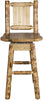 Montana Woodworks Laser Engraved Barstool with Back & Swivel-Rustic Furniture Marketplace