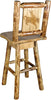 Montana Woodworks Laser Engraved Barstool with Back & Swivel-Rustic Furniture Marketplace