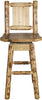 Montana Woodworks Laser Engraved Barstool with Back & Swivel-Rustic Furniture Marketplace