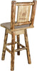 Montana Woodworks Laser Engraved Barstool with Back & Swivel-Rustic Furniture Marketplace