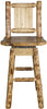 Montana Woodworks Laser Engraved Barstool with Back & Swivel-Rustic Furniture Marketplace
