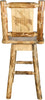 Montana Woodworks Laser Engraved Barstool with Back & Swivel-Rustic Furniture Marketplace