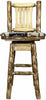 Montana Woodworks Glacier Country Collection Barstool with Back & Swivel with Upholstered Seat-Rustic Furniture Marketplace