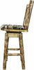 Montana Woodworks Glacier Country Collection Barstool with Back & Swivel with Upholstered Seat-Rustic Furniture Marketplace