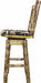 Montana Woodworks Glacier Country Collection Barstool with Back & Swivel with Upholstered Seat-Rustic Furniture Marketplace