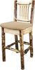 Montana Woodworks Glacier Country Collection Barstool with Back Upholstered Seat-Rustic Furniture Marketplace