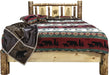 Montana Woodworks Glacier Country Collection California King Platform Bed with Laser Engraved Design-Rustic Furniture Marketplace