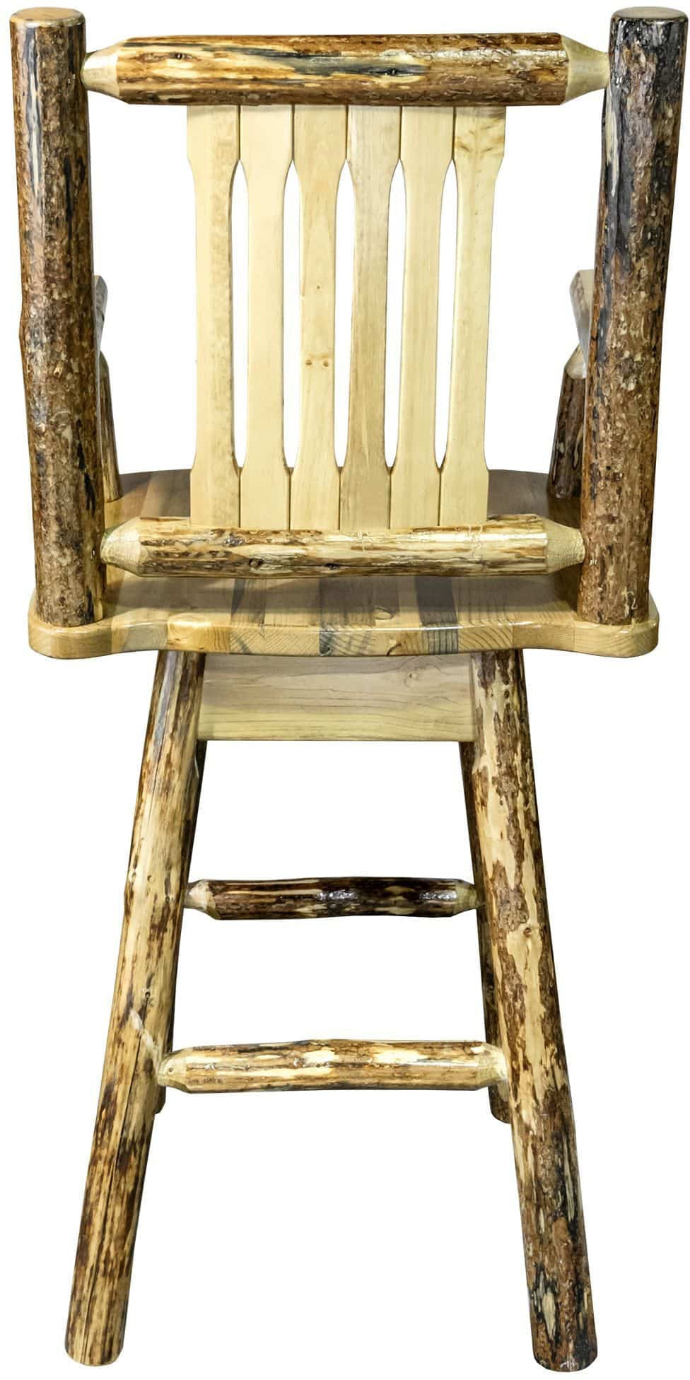 Montana Woodworks Glacier Country Collection Captain's Barstool with Back & Swivel-Rustic Furniture Marketplace