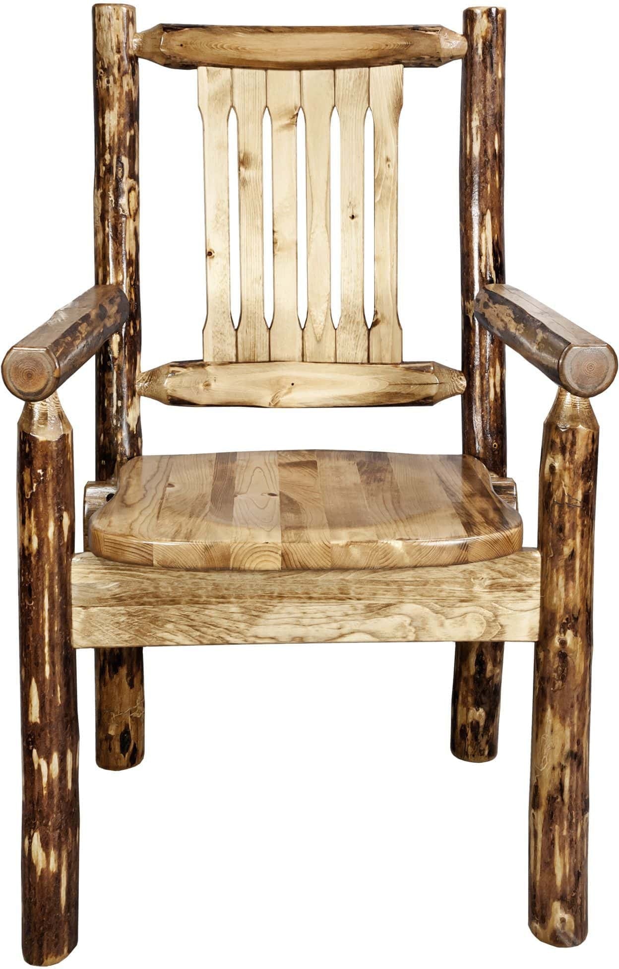 Montana Woodworks Glacier Country Collection Captain's Chair with Ergonomic Wooden Seat-Rustic Furniture Marketplace