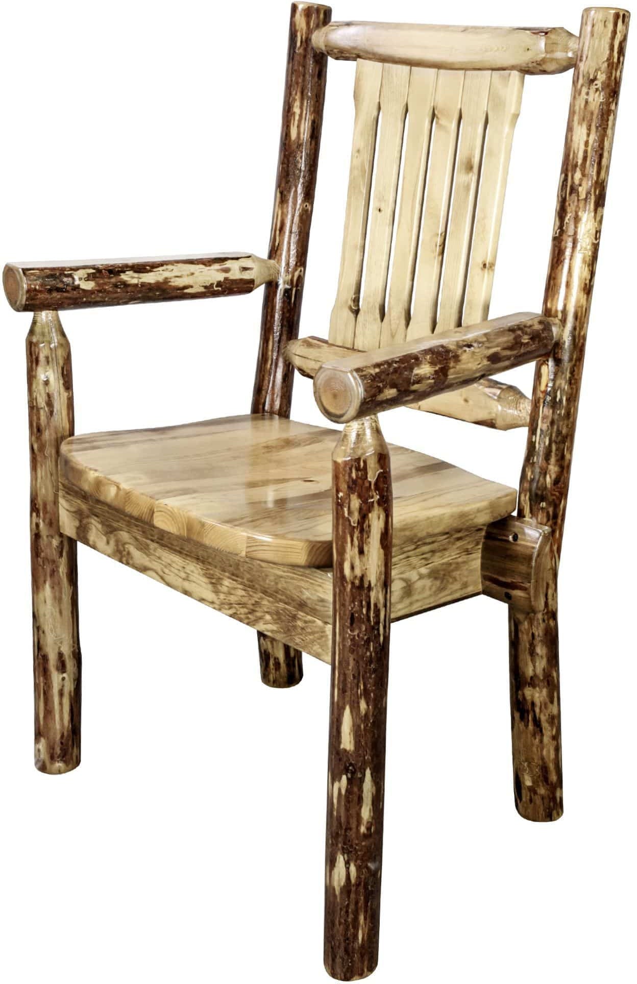 Montana Woodworks Glacier Country Collection Captain's Chair with Ergonomic Wooden Seat-Rustic Furniture Marketplace