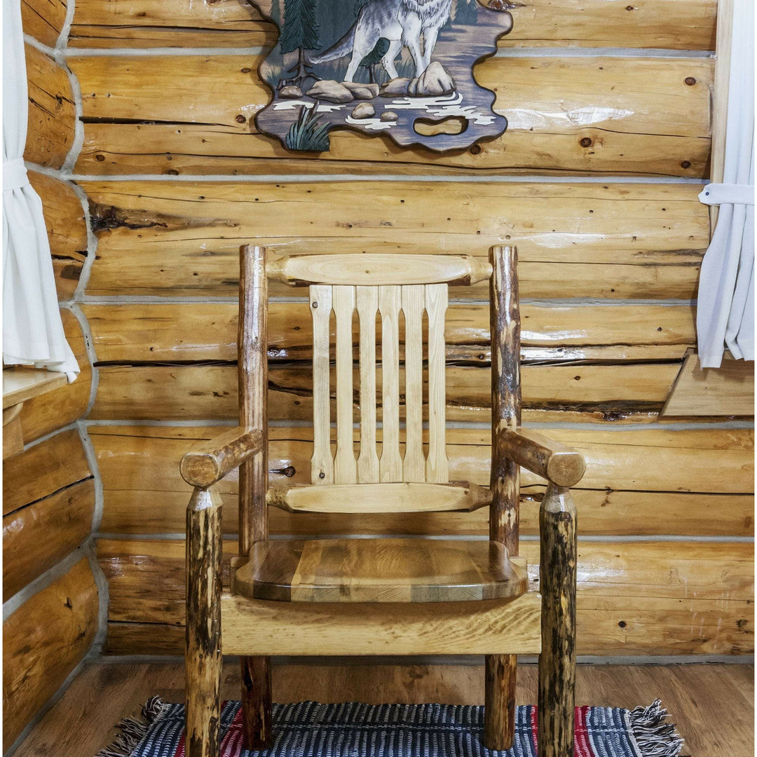 Montana Woodworks Glacier Country Collection Captain's Chair with Ergonomic Wooden Seat-Rustic Furniture Marketplace