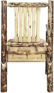 Montana Woodworks Glacier Country Collection Captain's Chair with Ergonomic Wooden Seat-Rustic Furniture Marketplace