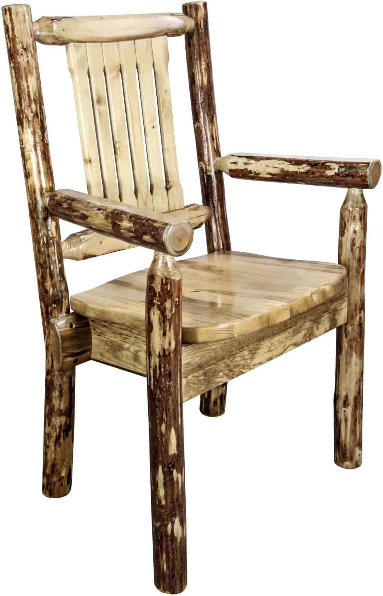 Montana Woodworks Glacier Country Collection Captain's Chair with Ergonomic Wooden Seat-Rustic Furniture Marketplace