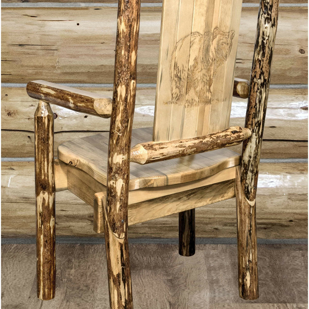 Montana Woodworks Captain's Chair with Laser Engraved Design-Rustic Furniture Marketplace