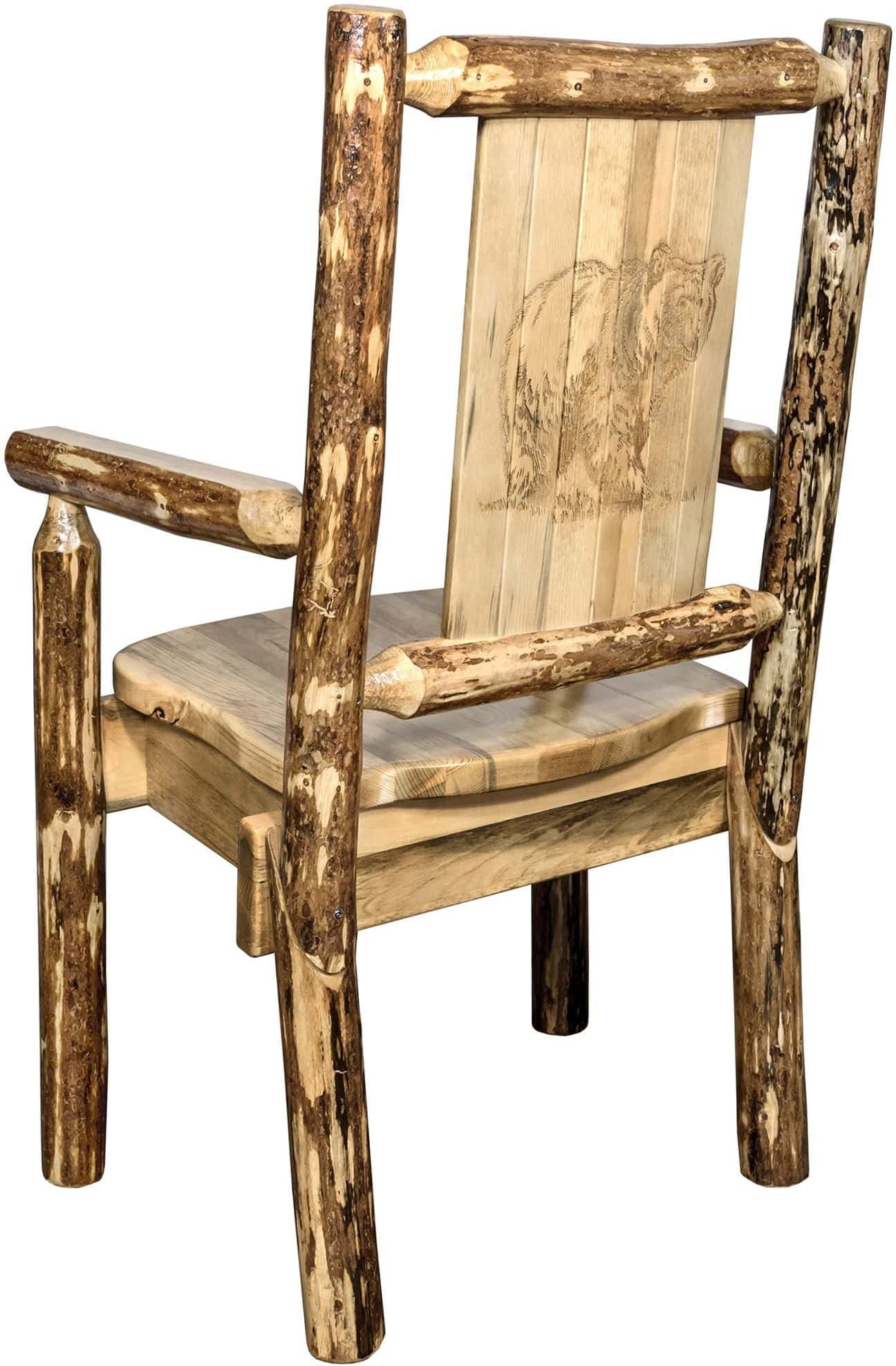 Montana Woodworks Captain's Chair with Laser Engraved Design-Rustic Furniture Marketplace