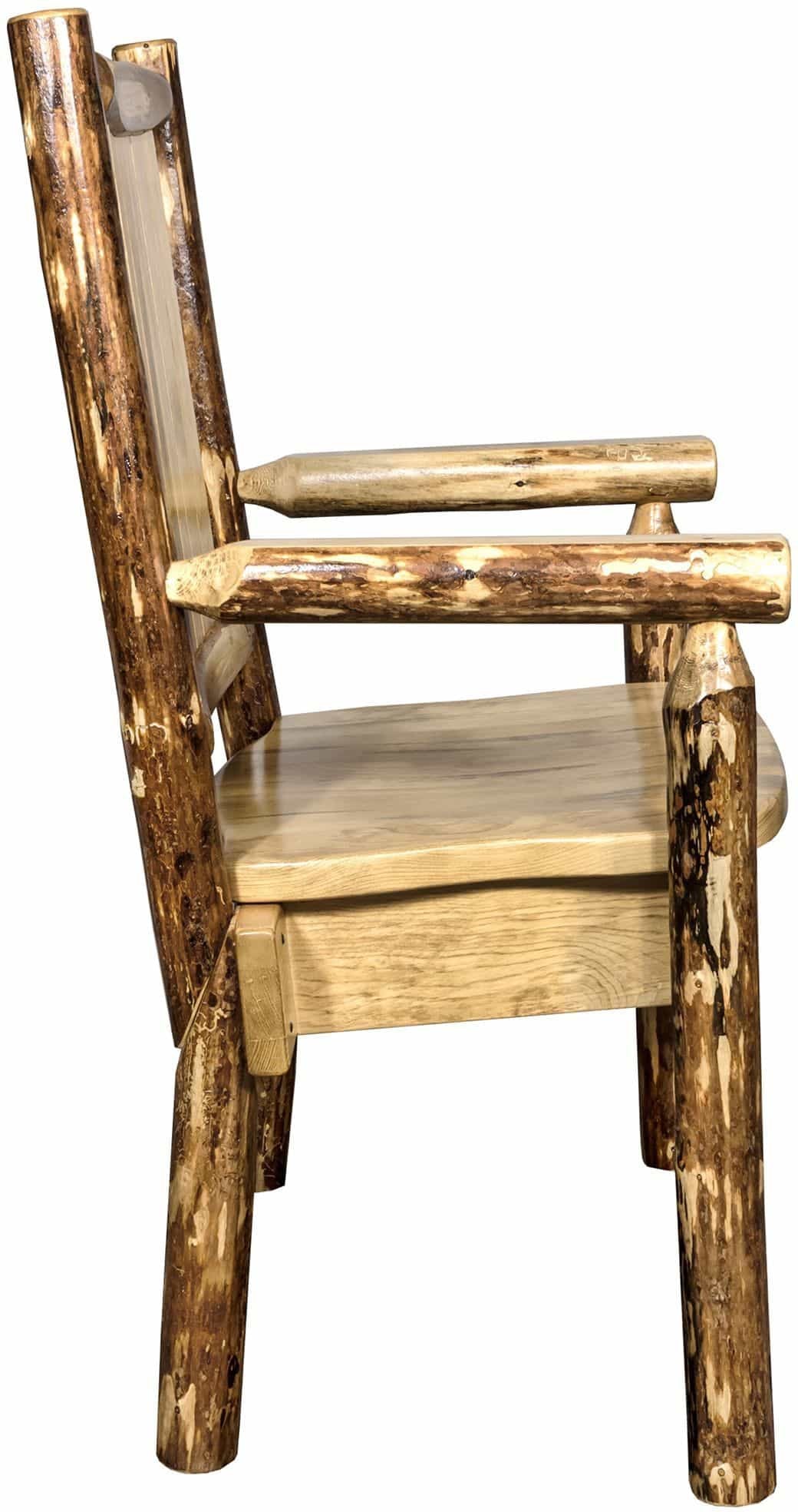 Montana Woodworks Captain's Chair with Laser Engraved Design-Rustic Furniture Marketplace