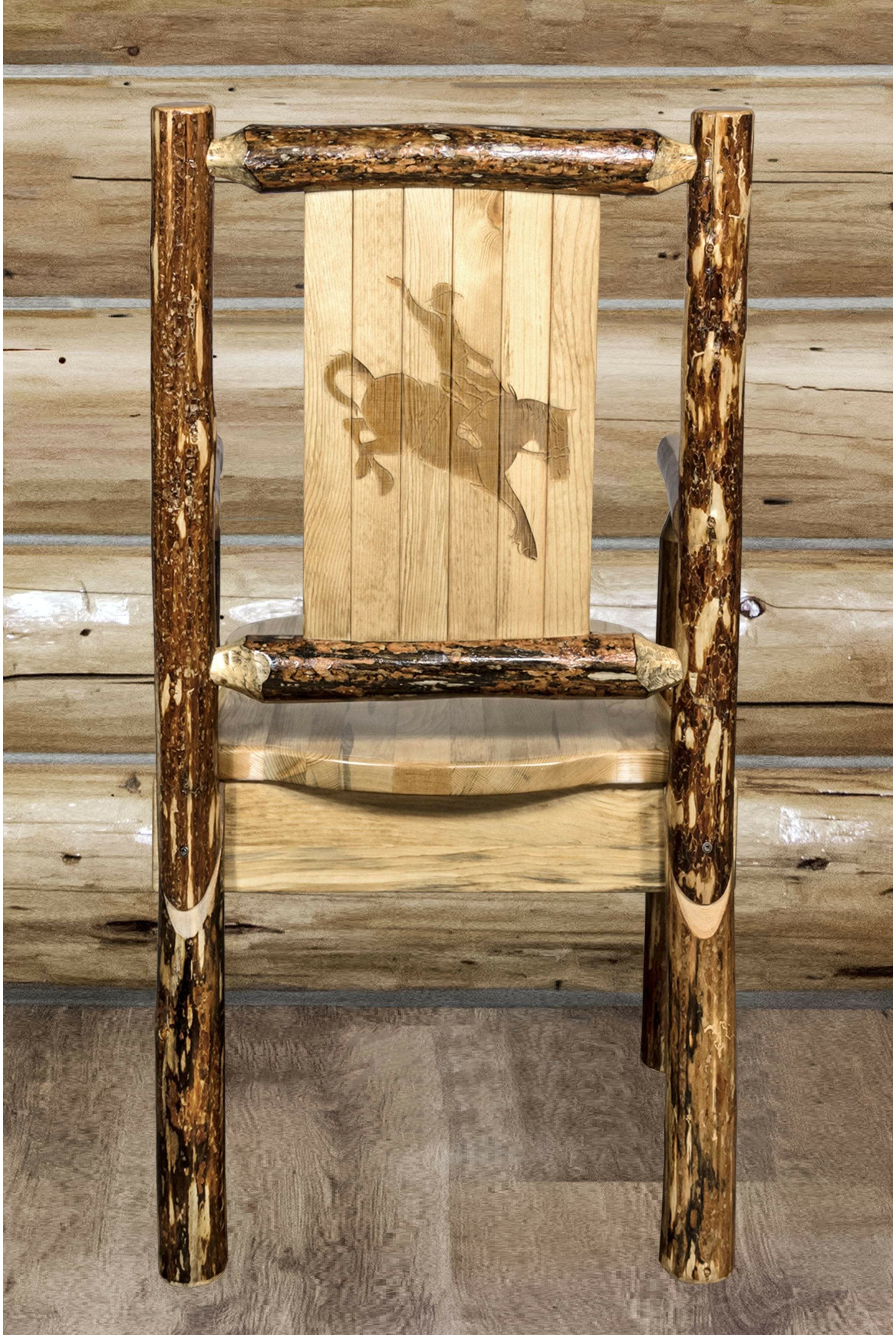 Montana Woodworks Captain's Chair with Laser Engraved Design-Rustic Furniture Marketplace