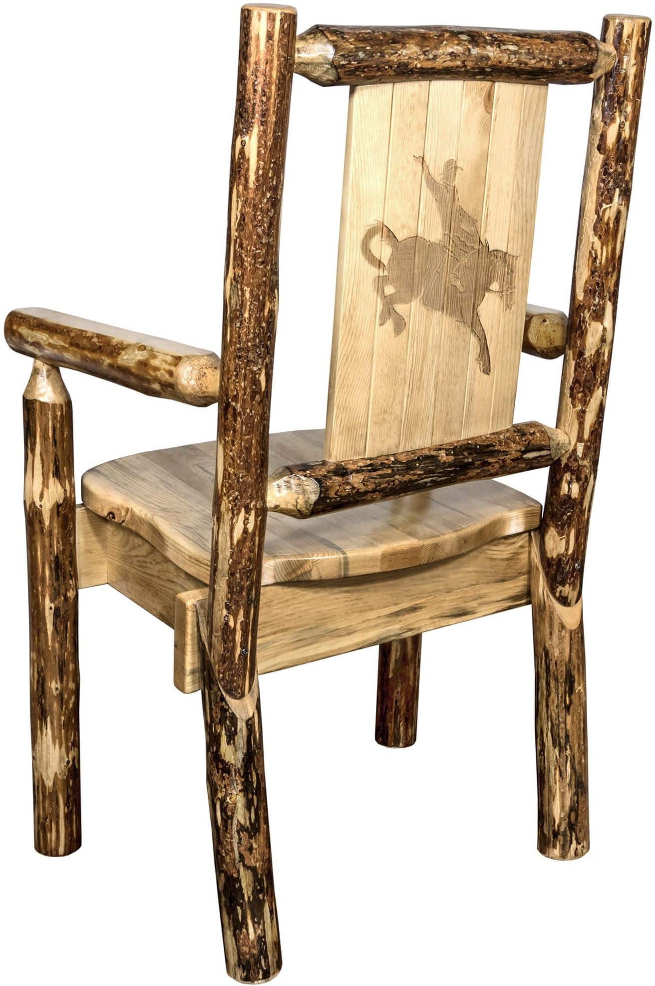 Montana Woodworks Captain's Chair with Laser Engraved Design-Rustic Furniture Marketplace