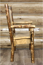 Montana Woodworks Captain's Chair with Laser Engraved Design-Rustic Furniture Marketplace