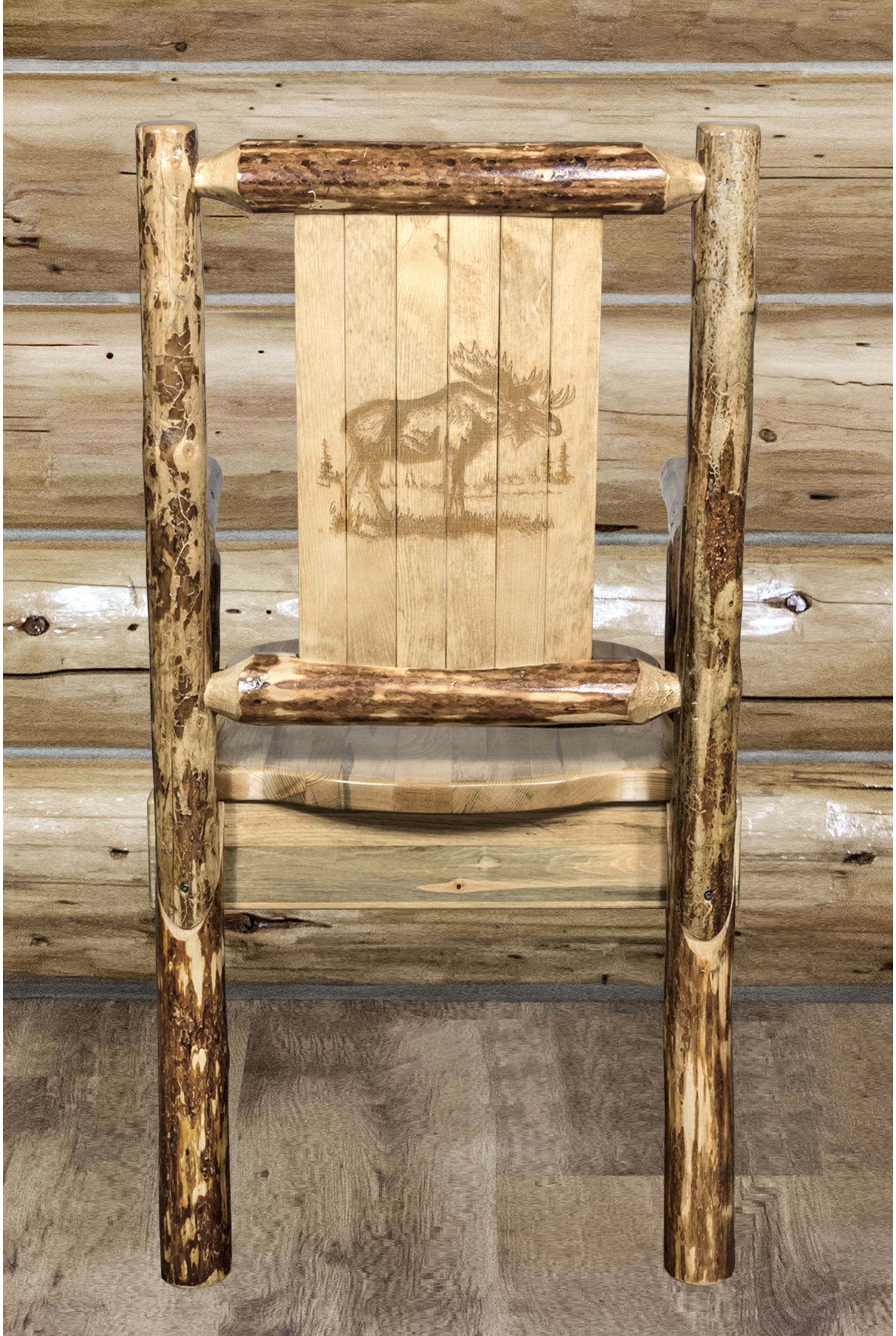 Montana Woodworks Captain's Chair with Laser Engraved Design-Rustic Furniture Marketplace