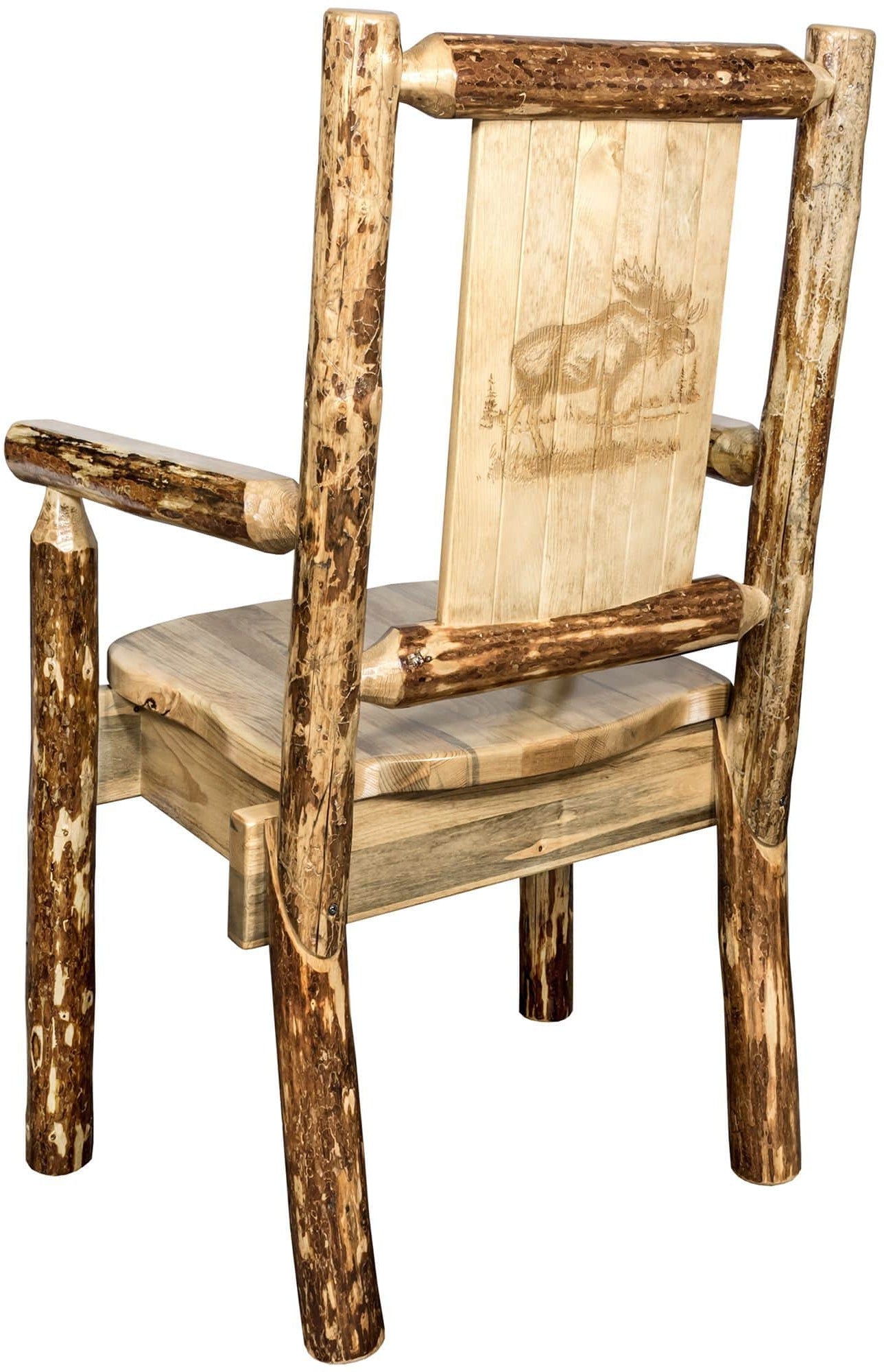 Montana Woodworks Captain's Chair with Laser Engraved Design-Rustic Furniture Marketplace