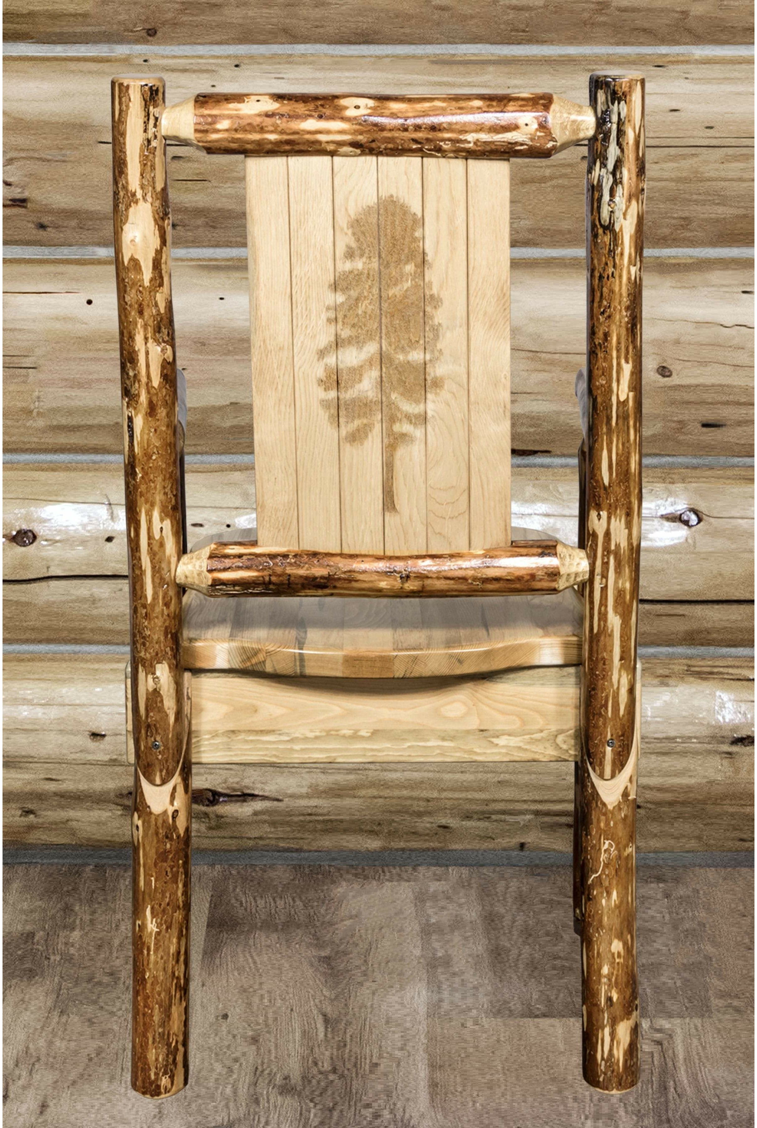 Montana Woodworks Captain's Chair with Laser Engraved Design-Rustic Furniture Marketplace