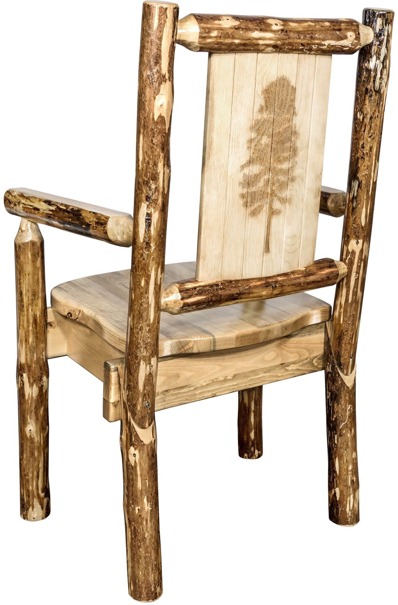 Montana Woodworks Captain's Chair with Laser Engraved Design-Rustic Furniture Marketplace